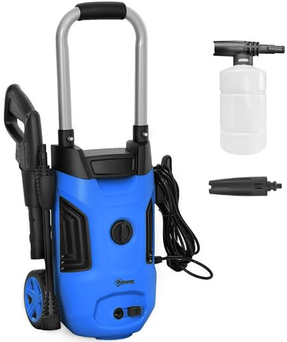 Outsunny 1800W High Pressure Washer, 150 Bar Pressure, 420 L/h Flow, Portable Power Washer Jet Wash Cleaner with Adjustable Nozzle, 6M Hose, Steel Handle for Home Patio Car Driveway, Blue