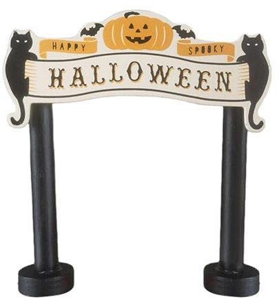 Fahoujs Decorazione ornamentale a forma di zucca in legno fatta a mano, per gli appassionati di Halloween, decorazione da tavolo