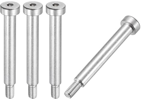 sourcing map Lot de 4 boulons à épaulement en acier inoxydable 304 de 8 mm de diamètre d'épaule de 55 mm de longueur d'épaule M6 x 1 pour machines de moulage par injection hydraulique