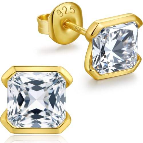 Orecchini Uomo Donna Diamanti Uomo Zirconi Argento Diamante Orecchino Donna Con Zirconi Argento,18K Oro Placcata Orecchini E768-7