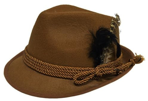 Generisch Trachtenhut Herren Filzhut Herren Jagdhut Trachten Festival Hut Oktoberfest Accessoires JäGerhut Oktoberfest Hut