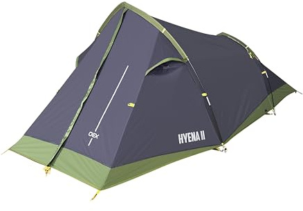 OEX Hyena II 2 Man Tent for Harsh Weather Conditions, 2 Person, Compact Pack Size, Lightweight & Easy to Pitch, Ideal for Backpacking, Hiking & Wild Camping, 5000mm HH, Green