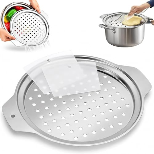 YICH Colino per spätzle in acciaio inox con 2 raschietti, Spätzlewunder Spätzle, professionale, 32,5 x 27 cm, affettatrice per spätzle in acciaio inox