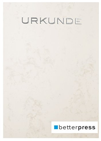 Urkunden Vordrucke Marmor geprägt Reliefprägung 200 g/m² din a4 10 Stück warm grau Betterpress (Silber)