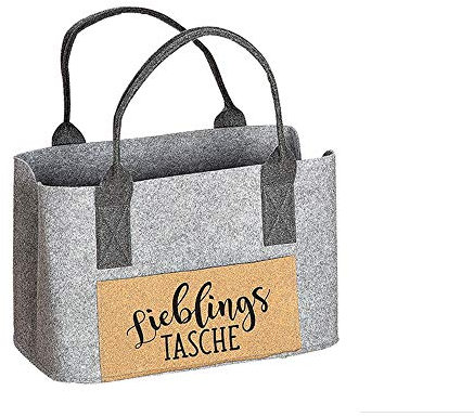 GILDE Filztasche Einkaufstasche Henkeltasche aus Filz mit Korkfrontfach,40x27x23cm ohne Auswahlmöglichkeit