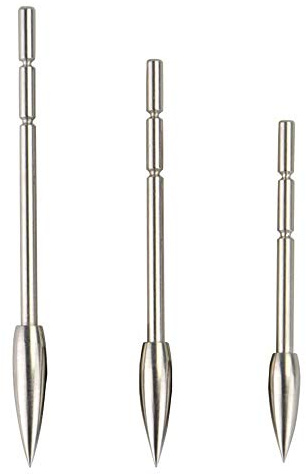 SHARROW 24pcs Tir à l'arc Pointe de Flèche Insérer Broadheads 80/100/120 Grains Acier Inoxydable Conseils Insérer Bullet Points pour ID 3.2mm Flèche de Carbone de Arbre (80 Grains)