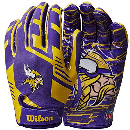 Wilson NFL Stretch Fit Football Gloves - Adult, Minnesota Vikings