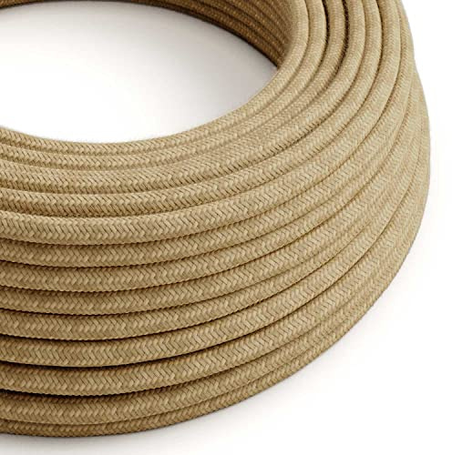 creative cables Câble électrique Rond d'extérieur en Jute SN06 - Compatible avec Le système EIVA IP65-5 Mètres