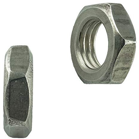 Lot de 2 écrous hexagonaux M22 - Forme basse - En acier inoxydable VA A2 V2A - BM22 - Contre écrou plat inoxydable - DIN 439 - ISO 4035 - Demi-écrou AGBERG