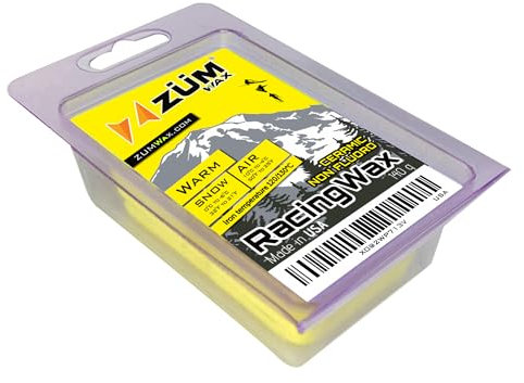 ZUMWax Iron-On Ski/Snowboard/Nordic CERAMIC Wax, 140g, WARM Temp, durable, PFAS-free. Made with eco-friendly ceramic and silicon dioxide for extreme speed. 100% hydrocarbon, NO FLUORO, Made in the USA