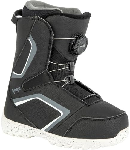 Nitro Droid Boa ´22 Bateau de Snowboard Mixte-Adulte, BLK-WHT-Charcoal, 225