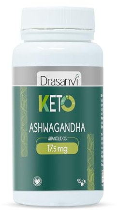 ASHWAGANDHA 60 Capsulas | Adaptógeno Natural para Estrés, Relajación y Bienestar | 350mg Extracto Seco 13:1 | 17,5mg Witanólidos | Apto Veganos | Keto | Drasanvi