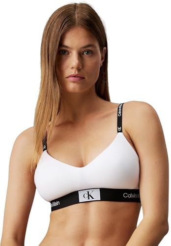 Calvin Klein Sujetador Tipo Bralette para Mujer Light Lined Suave con Copas Preformadas, Blanco (White), L