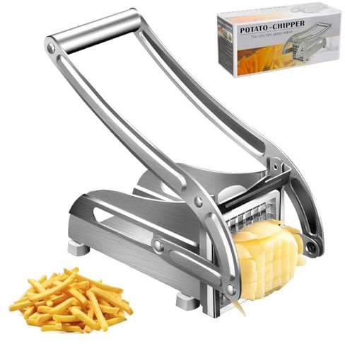 Taglia Patate, Tagliere Acciaio Inox, Tagliapatate per Patate Fritte Acciaio Inox Taglia Patate Fritte, include due lame affilate in acciaio inossidabile, per patatine fritte patate carote cetrioli