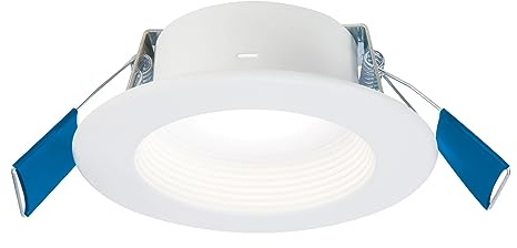 HALO RL 4 in Canless LED Recessed Lighting Downlight with Selectable Color Temperature 2700K-5000K Selectable Lumen 600/900 Dimmable IC Rated Wet Rated Indoor Outdoor Ceiling Light RL4069FSD2W1EWHDM