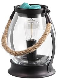 Makimoo quemadores eléctricos de hierro fundido de cera, quemador de aceite, calentador de cera, lámpara de aceite de luz nocturna para la decoración del hogar (Bombilla de cadena de lu)