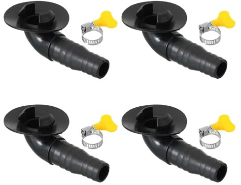 PATIKIL 20mm Connecteur de Tuyau de Vidange de Climatiseur, 4 Pcs Connecteur de Vidange Universel avec Cerceau de Serrage pour Robinet D'Unité Ac à Fenêtre Mini-Fendue, Modèle Noir 8