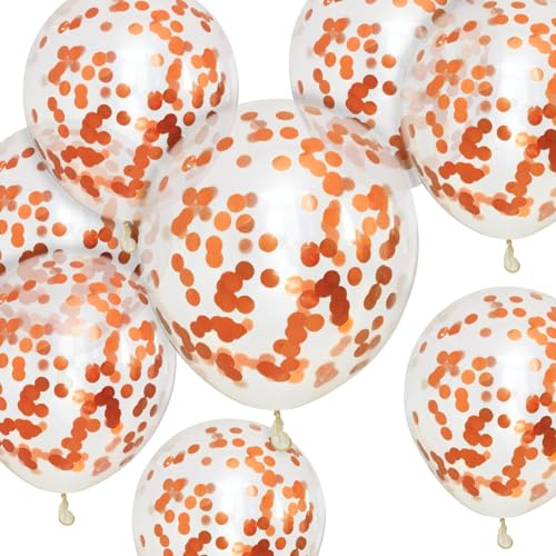 Rose Gold Confetti Balloons 50 PCS 12 inch Rose Gold Confetti Party Balloons Pack Strong Thicken Latex Balloons for Birthday Wedding Baby Shower Anniversary Celebrations Party Decorations