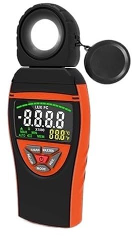 Luxmetro Digitale 400.000Lux/40.000FC Lux Illuminometro Portatile Fotometro con Sensore con Sensore Rotante 270 for Office Depot