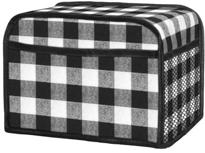 2 grille-pain | 29 x 18 x 19 cm – Protection d'empreintes digitales avec poches et sac de rangement | Poussière noire et blanche pour machine à pain | 2 grille-pain étanches | Accessoires de cuisine