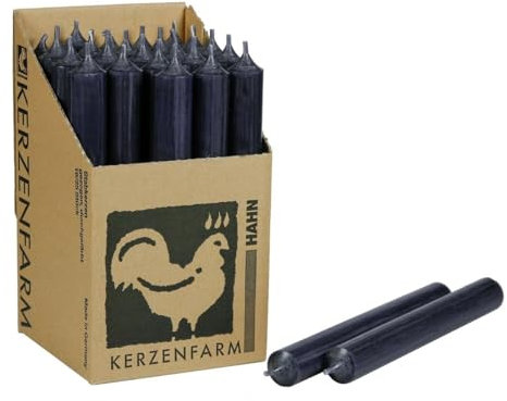 Stabkerzen 10 Stück Tafelkerzen durchgehend gefärbt Spitzkerzen für die Tisch-Deko zur Hochzeit Weihnachten & Party Farbe: Anthrazit-Grau Höhe:18cm