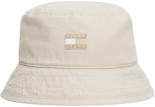 Tommy Jeans Cappello da Donna Tjw Heritage Aw0Aw17581 in Tela, Beige (Newsprint), Taglia Unica