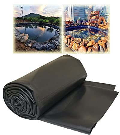 Revêtement de bassin flexible et robuste en polyéthylène haute densité 3 x 9 m - Doublure en caoutchouc noir durable pour la construction de bassins - Matériau souple pour une protection durable