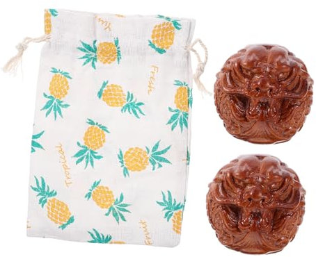 WATIIFUFU Palline Per Mani in Legno Naturale Piccole Palline Da Ginnastica Per Esercizi Manuali Ed Allenamento Delle Dita Sfere Lisce Per Stimolazione e Movimento Muscolare Delle Mani Adatte