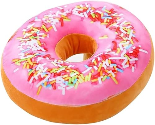 Maomoto Cuscino a ciambella 3D da 40 cm, morbido cuscino rotondo a ciambella, imbottito, per torte, per la decorazione della casa, regalo per bambini (rosa)