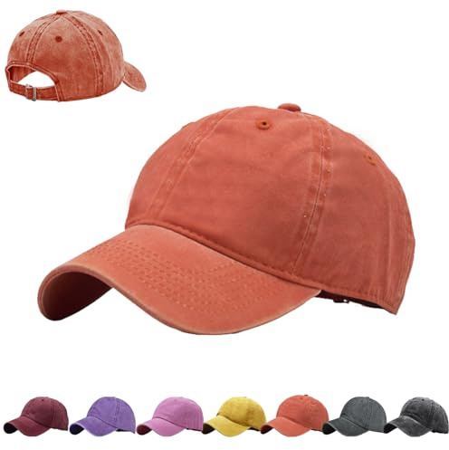 AUNGKWANG Gorra de Béisbol Lavadas Niños, 100% Cotton, Gorras de Béisbol Unisex para Adj Gorra con Visera y Cierre Ajustable, para Casuales Running Beisbols Tenis Golf, Niños y Niñas de 3-8 Años