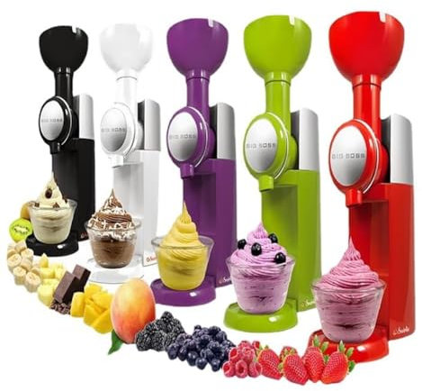 Machine à Desserts glacés, Sorbetière Maison, Sorbetière Italienne, Sorbetière au Yaourt glacé 500 ML, Yaourt glacé à l'italienne, Sorbet aux Fruits et guimauves Red