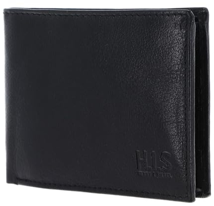 H.I.S Leder Geldbörse Wallet Black schwarz