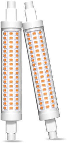 Lamptobe Lampadina 10W R7S LED 118mm Dimmerabile, 2200K Bianco Caldo Senza Luce Blu J118 COB Slim Doppio Effetto Lineare LED per Lampada da Terra, Lampada da Tavolo, Lampada da Comodino(2PCS)
