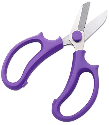 Asixxsix Tijeras de Floristería Incisivas de Acero Inoxidable Ligero para Horticultura y Jardinería Doméstica, Azul/púrpura/rosa, Agarre Cómodo para Uso en Movimiento (PURPLE)