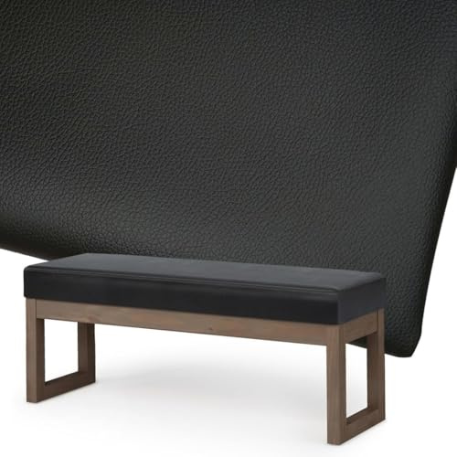 moismk Cojines Largos para Bancos Interior/Exterior, 3cm de Grosor, Impermeable Colchoneta para Banco de Madera con Cremalleras y Base Antideslizante, para Patio, Cocina(Negro,60x30cm/31x12in)