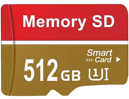 Vicylif Tarjeta SD 512GB Alta Velocidad SD Card Impermeable Tarjeta de Memoria Portátil TF Card para Cámara, PC, Dash CAM