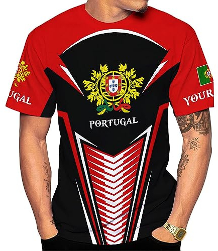T-shirt anpassad Portugal, portugisisk, jerseytröjor andningsbara herr t-shirt mode träningströjor för löpning träning sport