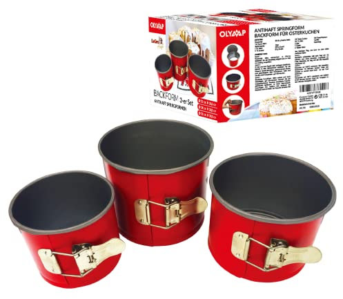 3er SET Antihaft Springformen Backform für Osterkuchen 12cm 14cm 16cm Kulitsch