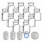 gouveo 12er Set Einmachgläser 150 ml eckig mit Schraubverschluss silberfarben BS - Kleine Vorratsgläser mit Deckel - Leere Gewürzgläser, Marmeladengläser, Einkochgläser (EGE150SBS)