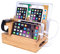 MOZOWO Schreibtisch Organizer Bambus Holz Ladestation Ladestation Ladegerät Halterung Ständer compatible with iPhone 11 Pro Max XS XR X 8 Plus iPad Apple Watch 2 3 4 iWatch Samsung Smartphones Tablets