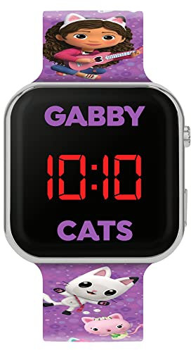 Disney Digitale Quarzuhr für Mädchen mit Kunststoffarmband GAB4033, Lila Bedruckt, Armband