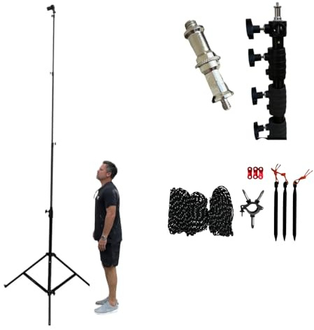 Glide Gear TST 12 12-Foot Tripod Stand – Air-Cushioned Telescoping Sections, Heavy-Duty Aluminum Construction, Adjustable Height for Photography & Videography, Supports Cameras Up to 4 lbs