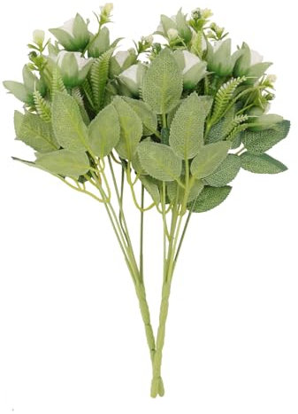 Ceramic Ornaments 2 Stück Rosenstrauß-Dekoration, Rose mit einem Stiel, Hochzeitsdekoration, Hochzeitszeremonie, Dekorationen, Esszimmer-Tischdekoration, Blumenstrauß, künstliche