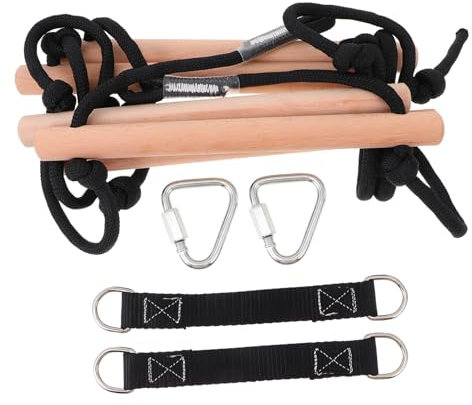 PERSELOSO Échelle Bois pour Garçon Fille avec Corde De Montée Jouet Extérieur pour Garçons Et Filles Activité De Jeu Plein Air Renforce La Force Et