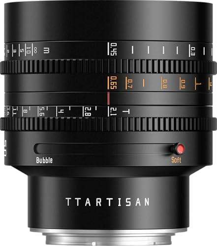 TTARTISAN Objetivo Cine de formato completo T2.1 de 50 mm, enfoque manual Bubble & Soft Dual Bokeh Design, DeClick Aperture, compatible con cámaras Nikon Z-Mount