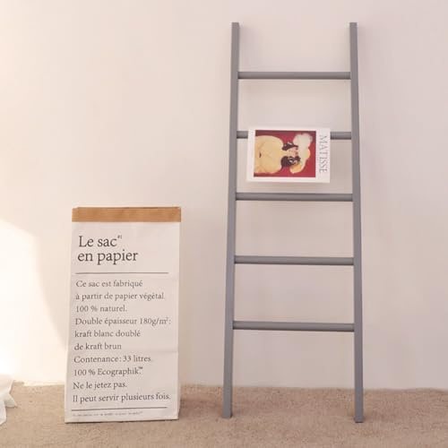 Escalera de madera para toallas de pie, manta y toallero de varios niveles para baño, sala de estar, dormitorio, ropa de 4/5/6 niveles, decoración rústica para el hogar