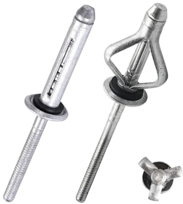 LTADX 20/50 st vattentäta tri-vikna nitar, aluminiumlegering vikbara blindnitar med tätningsbricka o-ring, tri-grip exploderande pop nitar(20Pcs,5.2x17mm)