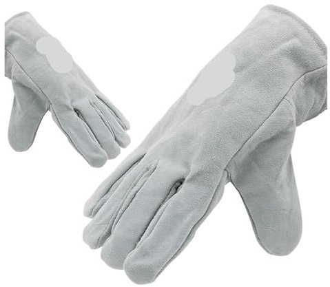 GHKsdgET Guanti da saldatura in pelle bovina, resistenti al calore, con buon assorbimento del sudore, for caminetti e stufe, grill(Short Single Layer)