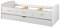 Inter Link - Funktionsbett - Kinderbett - Einzelbett mit Stauraum - Bett mit Schubladen - 2 Liegeflächen 90x200cm - 3 Schubladen - Kiefer massivholz - ohne Lattenrost - Weiß lackiert - Rieka 90x200cm