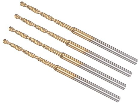 CoCud Mini Drill Bit, 1.6mm Drill Diameter 2.35mm Shank Diameter, Titanium Coated Micro Engraving Drill Bit - (Applications: for Plastic and Woodwork), 4-Pieces